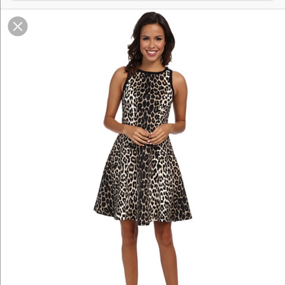Leopard Print A-Line Tank Dress - Black and Tan